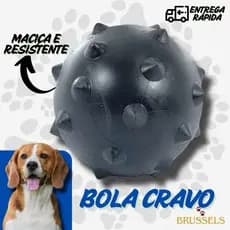 Bola Cravo Brinquedo Maciça Resistente Para Cachorro Mordedor Forte Dura Black