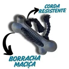 Brinquedo Pet Osso Higiênico Com Corda Cães Mordida Forte Resistente Maciço