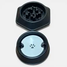 Comedouro lento cachorro educativo anti engasgo pote interativo pet + bebedouro pelos longo