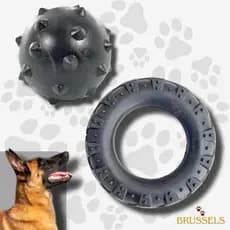 kit brinquedos mordedores para cachorro bola black cravo + pneu black