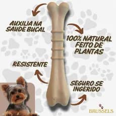 Brinquedo Mordedor Natural Cachorro Pequeno Porte Filhote Feito De Plantes Pet Biobone Resistente