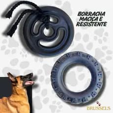 Kit Brinquedos Para Cachorro Pneu + Anilha Com Corda Para Cães
