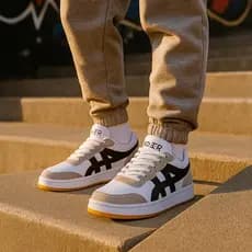 Tênis Masculino Casual Skatista Super Confortável Lançamento Branco Areia Tênis SreetStyle
