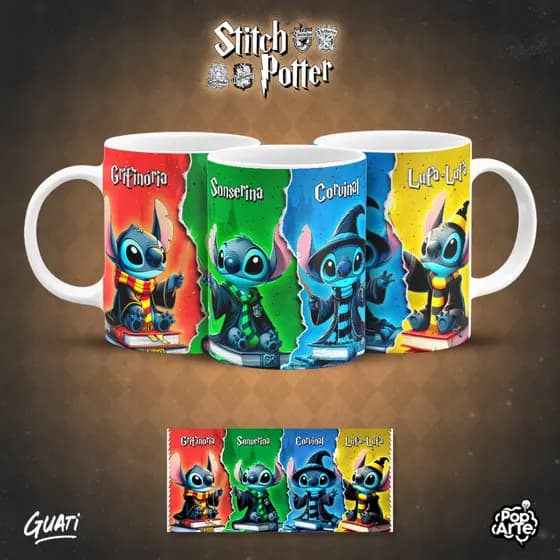 Copo Caneca de Porcelana Harry Potter Stitch