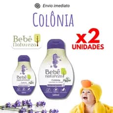 Kit 2 Colônia Bebê Natureza Suave Vegano Hipoalergênico Lavanda 120ml