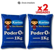 Kit 2 Tira Manchas de Roupas Karina O2 1kg Auxilia na Remoção de Sujeiras OFERTA