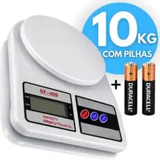 Balança Digital Cozinha com Pilha 10kg Alta Precisão para Alimentos Dieta Nutrição Confeitaria
