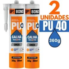 Adesivo PU 40 Cola Selante Para Vedação PU Alta Resistência Calha 360g Cinza UpBond Vedação