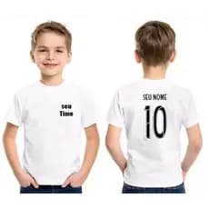 Camiseta Adulto e Infantil Personalizada Com Seu Time + Nome + Numero