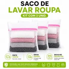 Saco de lavagem para Roupas kit com 3 Bolsa de Malha para Máquina de Lavar, Proteger Roupas