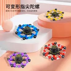 [099-1] Spinner mecânico na ponta do dedo deformável luminoso educacional rotativo descompressão crianças brinquedos cri
