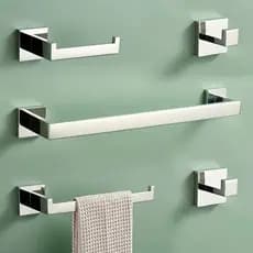 Kit Acessórios Banheiro Lavabo 5 Peças Aço Inox 304