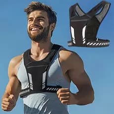 Colete Esportivo Refletivo Com Bolso Para Garrafa De Água E Bolso Para Celular Adequado Para Ciclismo E Corrida Noturna