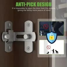 Fecho Trava Tranca Angular em L 90° Gavetas Portas Janelas Tramela Trinco