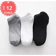 Kit De 3 a 12 Pares De Meias Cano curto Infantil  Escolar