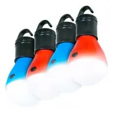 Kit Com 4 Lâmpadas Led Camping Acampamento Barraca Lanterna À Pilha