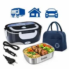 Marmita Eletrica Inox Bolsa Termica 1,5L Casa Carro Uber Aquece Rapido
