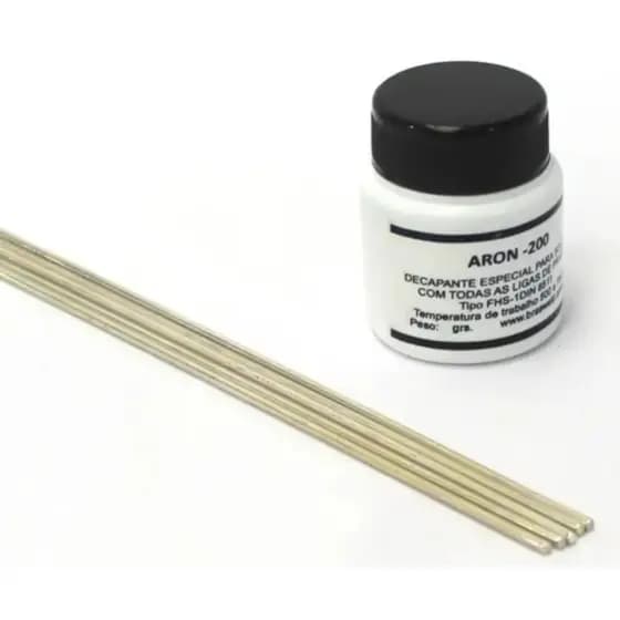 Kit 10 Varetas Foscooper + Fluxo para Solda | Soldagem Tubos de Cobre Refrigeração Ar Condicionado