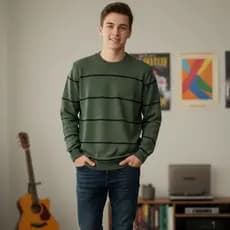 Blusa Masculina Tricot Listrada Juvenil Manga Longa Roupa Masculina Juvenil Estilosa Teen Itu