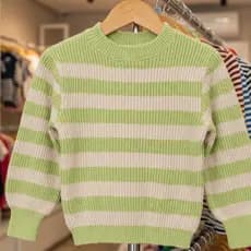 Blusa Tricot Infantil Listrada Básica Blusa Inverno Roupa Infantil Unissex Tricot Infantil