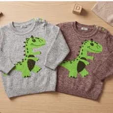 Blusa Tricot Infantil Dinossauro Menino Manga Longa Quentinha Roupa Infantil Menino Blusa Inverno