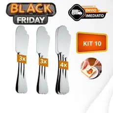 Kit Espatulas para Manteiga 10 pcs Pate Geleia Margarina Inox