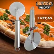 Cortador Para Pizza Massas Aço Inox Pizzaria Restaurante Confeitaria Kit com 2 Unidades