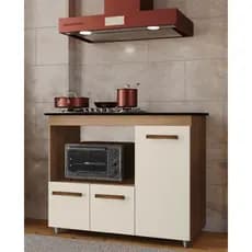Balcão Ana para Cooktop 3 portas com espaço para Forno