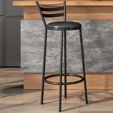 Banqueta Alta New  Base Tubular 94x36 Cm  Preto Maph Decor