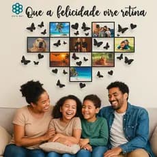 Quadro de 8 Fotos para Parede em MDF Decoração de Quarto e Sala Lançamento