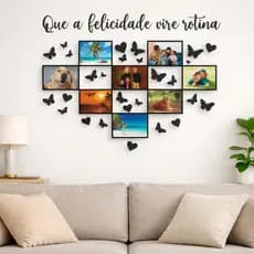 Quadro de fotos para parede em MDF com 8 fotos Decoração de Quarto e Sala Lançamento