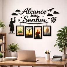 Decoração Sala Quadro de Fotos Mdf Porta Retrato Alcance Seus Sonhos