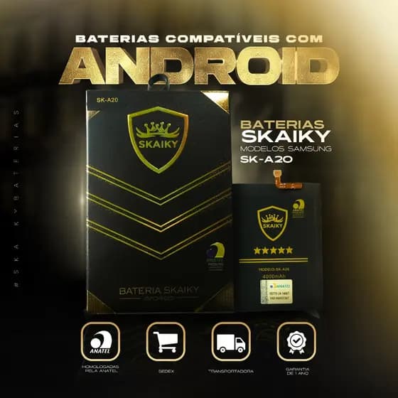 Bateria Oficial Skaiky A20 Compativel Com SAMSUNG A20 A30 A30S A50 (EB-BAA505ABU)