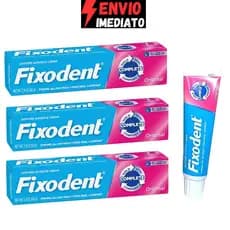 Fixodent Original 68g - Kit com 2 ou 3 Tubos Fixador de Próteses Dentárias