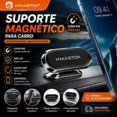 Suporte Veicular Magnético H'maston CJ-51 Para Carro Celular Universal 360°
