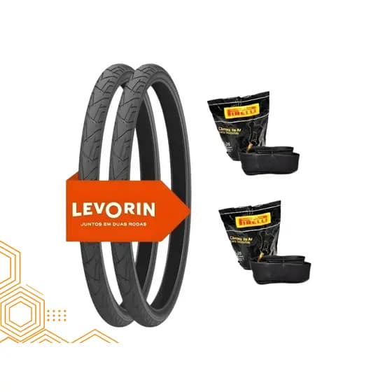 mall inline badgePar Pneu Bike Praieiro Levorin Aro 26x1.95 +2 Camara Pirelli