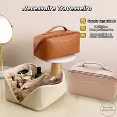 Bolsa Necessaire Organizador de Maquiagem Espaçosa Portátil Ideal para Viagem e Uso Diário