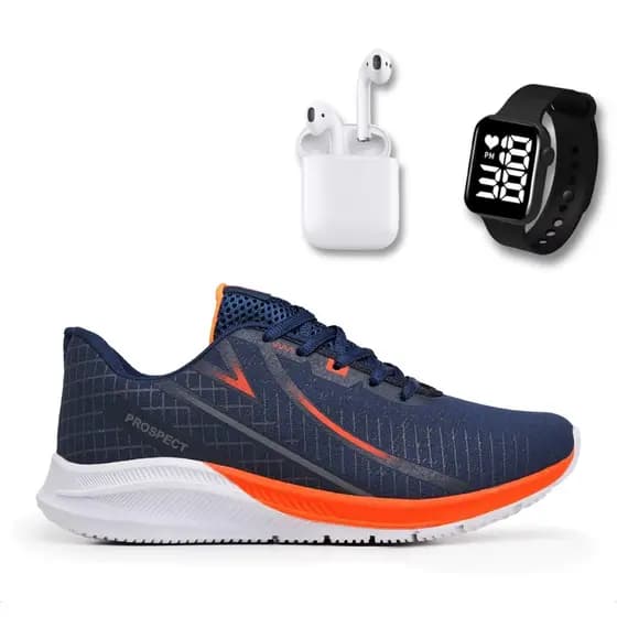 Tênis Masculino Prospect Spark Caminhada Academia Corrida + Fone + Relógio Led