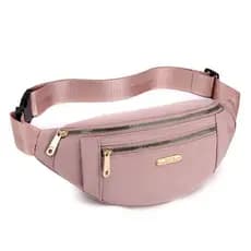 Bolsa Transversal Feminina Pochete em Lona Estilo Coreano Ajustável para Cintura e Peito