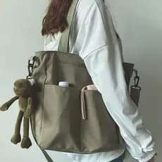 Bolsa feminina transversal nylon impermeável grande capacidade alças ajustáveis