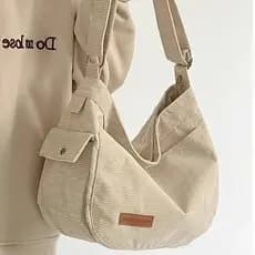 Bolsa Novo Estilo Bolsa De Moda De Ombro Unissex De Grande Capacidade Bolsa De Veludo