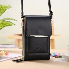 Crazy Bag Bolsa Feminina Transversal Touch Screen com Porta Celular e Cartão Fecho Magnético