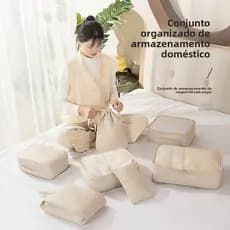 Kit 7 Pecas Bolsa Organizadoras Bagagem Viagem Necessaire  Roupas Saco De Sapatos