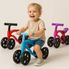 Bicicleta De Equilíbrio Infantil Futurista Sem Pedal 4 Rodas Menino Menina Assento Anatômico
