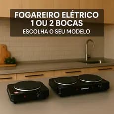 Fogão Elétrico 2 Bocas Pequeno Mini Grill Aquecimento Chapa Panela Camping Assadeira