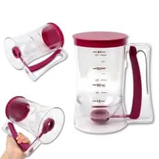 Copo Dispenser de Massas para Cupcakes Panquecas 900ml Medidor com Bico Dispensador Manual de Massa
