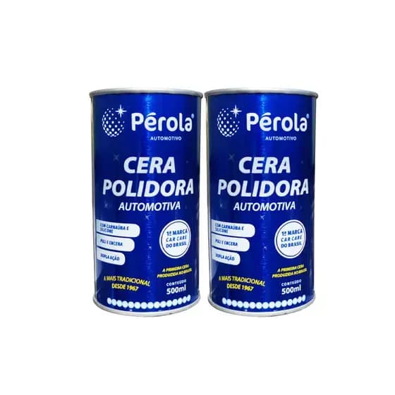 2 Ceras Polidoras Automotivas Com Carnaúba e Silicone 500ml Pérola
