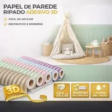Papel De Parede Adesivo Ripado Com Faixa Para Meia Parede Vinil Autocolante Sala Quarto