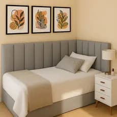 Kit Até 20 Cabeceiras Adesivas Estofadas em L 45x20cm Painel Cama Solteiro Casal Queen King Premium Decorativo