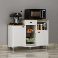 Fruteira  Flora 2 Portas 1 Gaveta Cinamomo ou Branco, Estrutura em MDP, Design Versátil